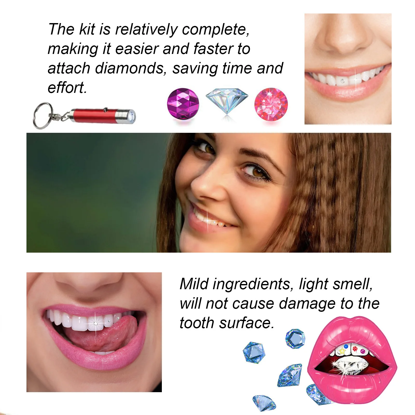 Tandjuwelen Kit DIY Transparan - Teeth Whitening Kit With Light recensie en prijs